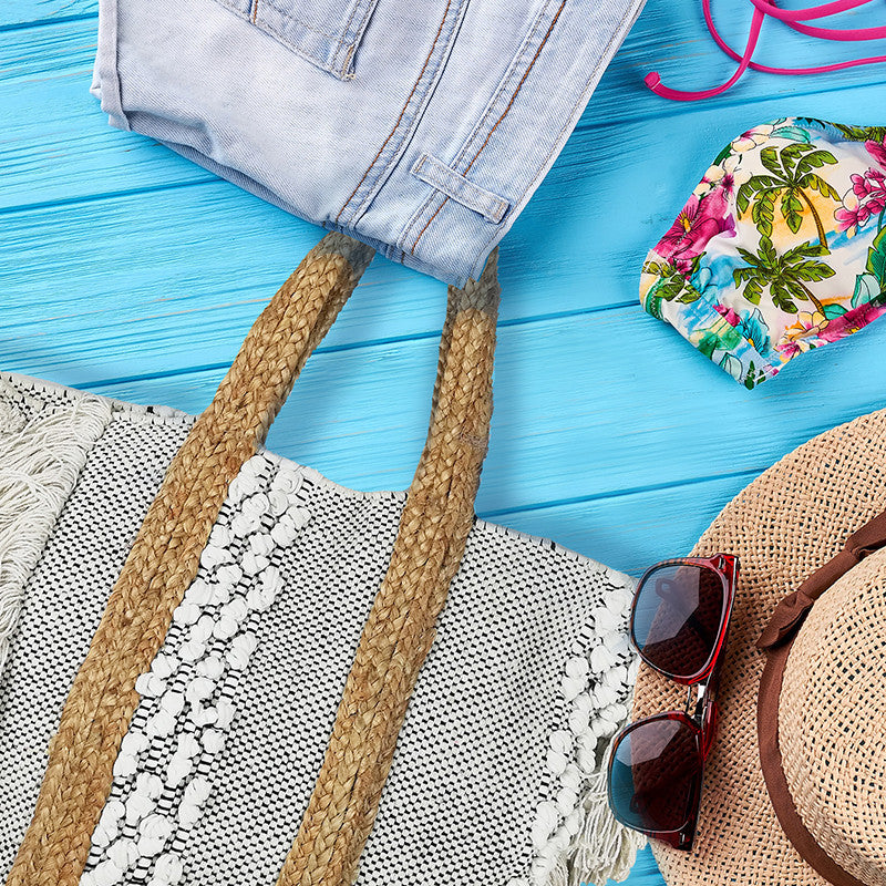 Borsa estiva da mare, spiaggia, in juta interamente realizzata a mano CORFÙ