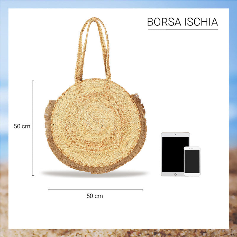 Borsa estiva da mare, spiaggia, in juta interamente realizzata a mano ISCHIA