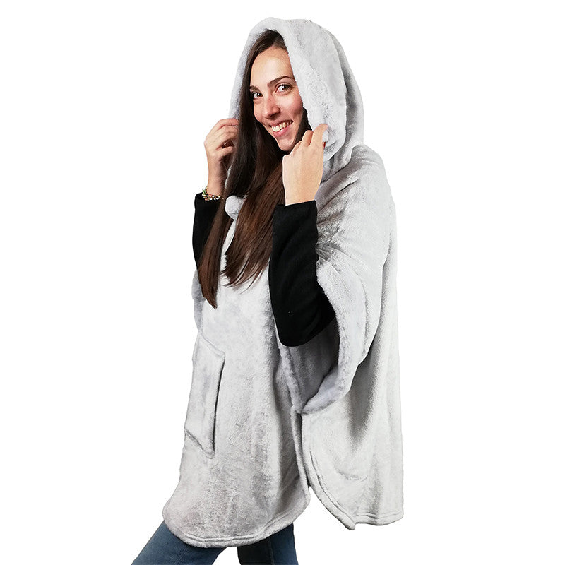 Coperta con maniche, felpa con cappuccio calda e morbida