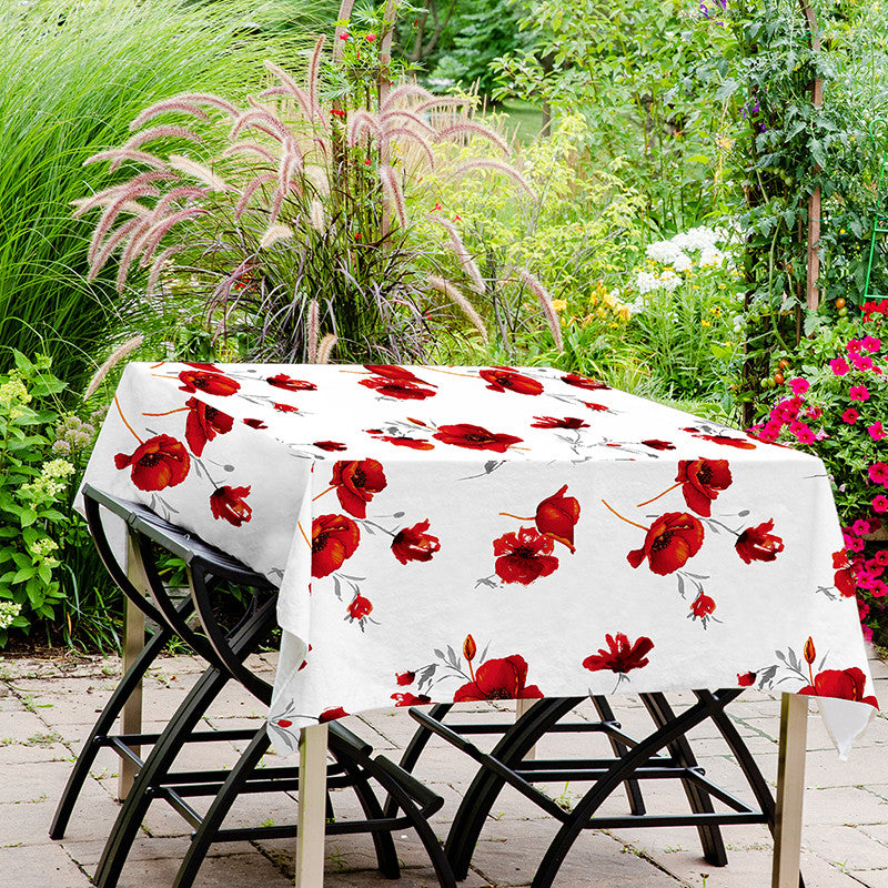 Tovaglia cerata antimacchia in PVC - Fiori Rossi