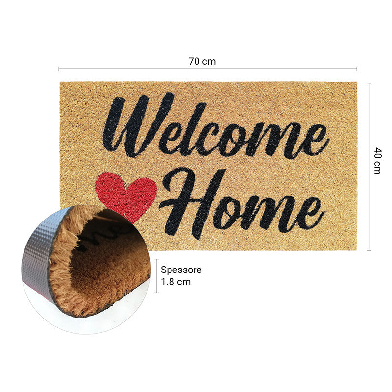 Zerbino in cocco 40x70 cm WELCOME HOME CUORE