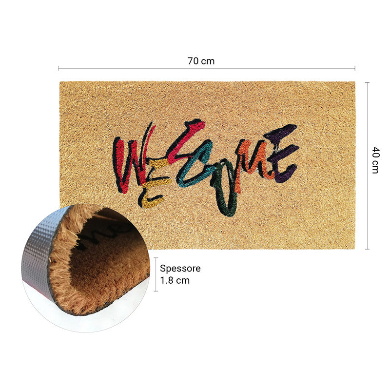 Zerbino in cocco 40x70 cm WELCOME ARCOBALENO