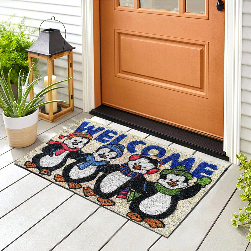 Zerbino in cocco 40x70 cm NATALE PINGUINI