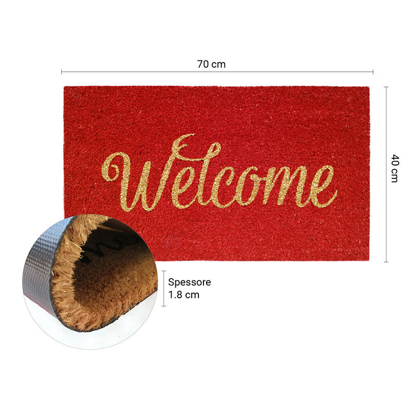 Zerbino in cocco 40x70 cm WELCOME ROSSO