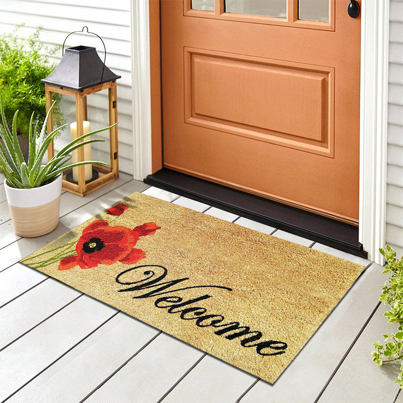 Zerbino in cocco 40x70 cm WELCOME PAPAVERO