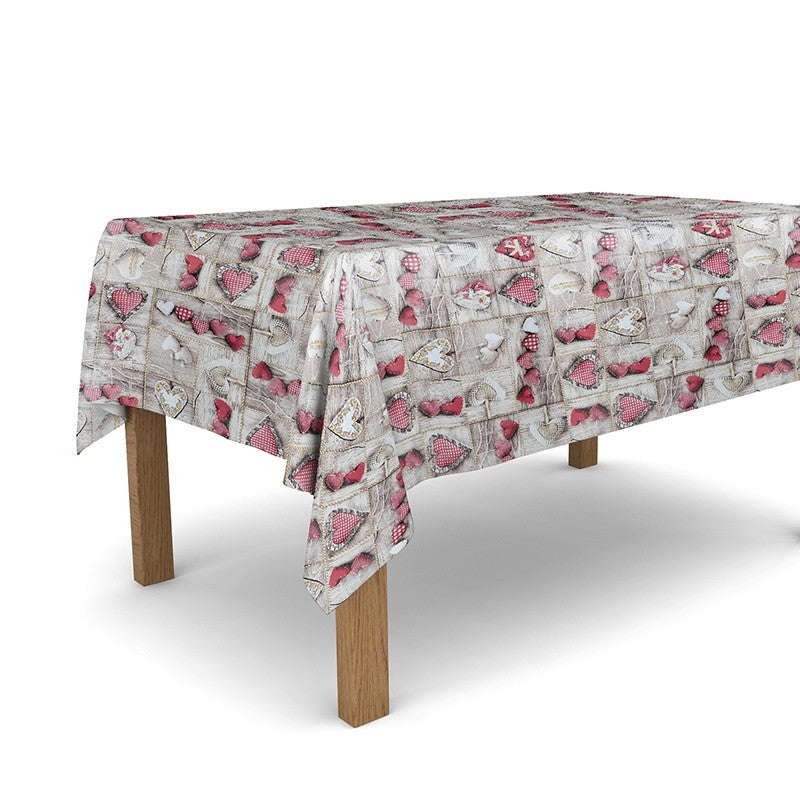 Tovaglia cerata antimacchia in PVC - Cuori Decori