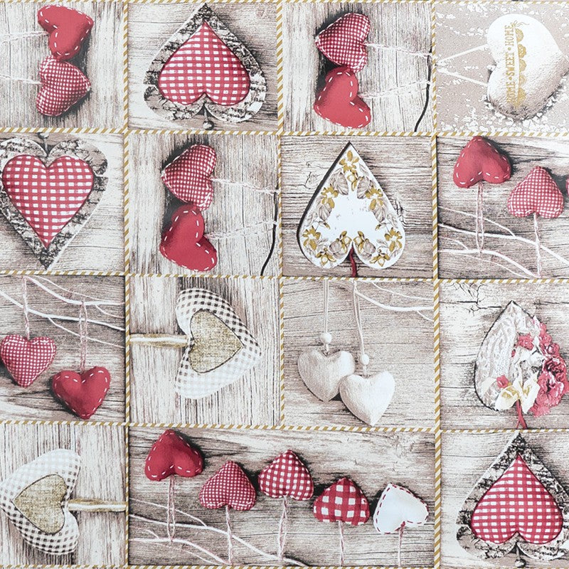 Tovaglia cerata antimacchia in PVC - Cuori Decori