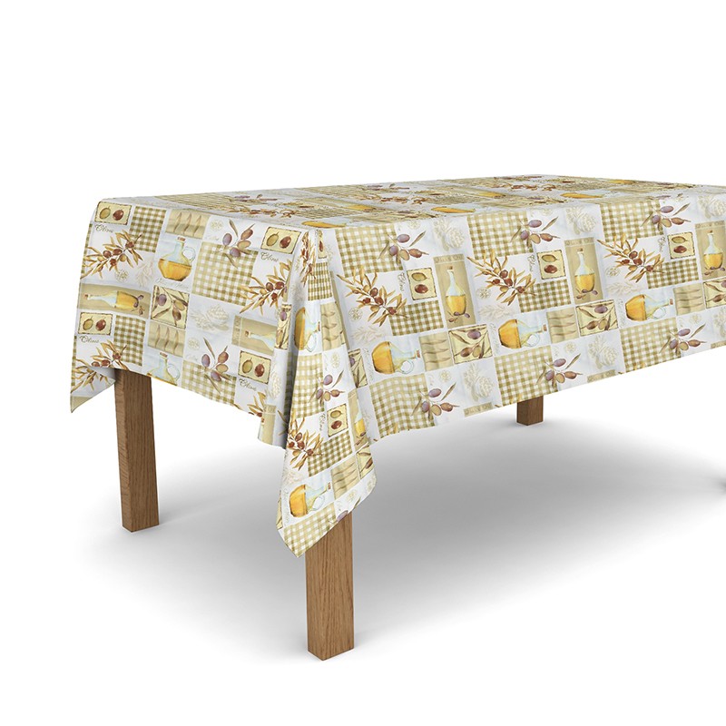 Tovaglia cerata antimacchia in PVC - Olive