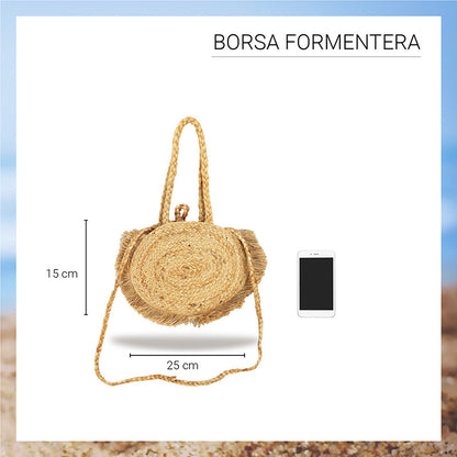 Borsa estiva da mare, spiaggia, in juta interamente realizzata a mano FORMENTERA