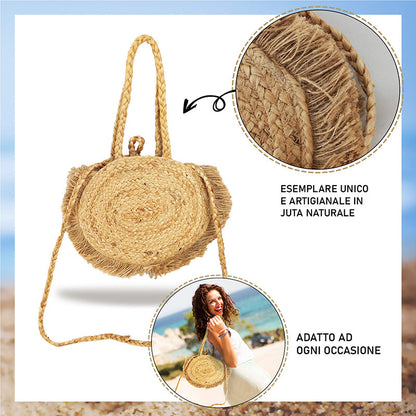 Borsa estiva da mare, spiaggia, in juta interamente realizzata a mano FORMENTERA