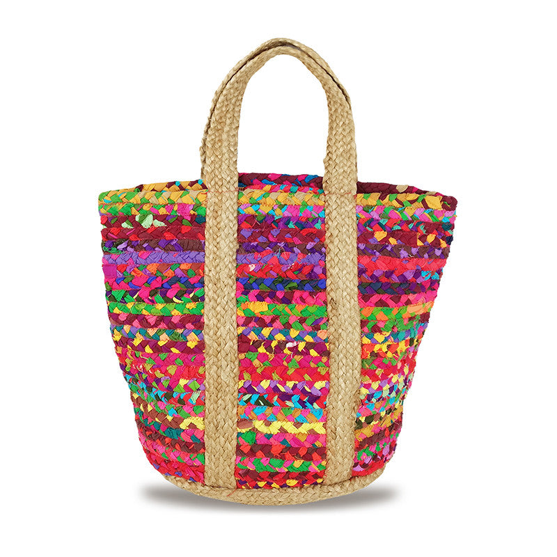 Borsa estiva da mare, spiaggia, in juta interamente realizzata a mano GALLIPOLI