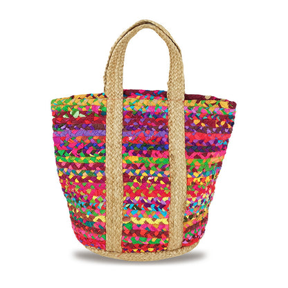 Borsa estiva da mare, spiaggia, in juta interamente realizzata a mano GALLIPOLI