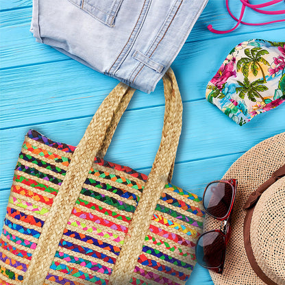 Borsa estiva da mare, spiaggia, in juta interamente realizzata a mano PAG