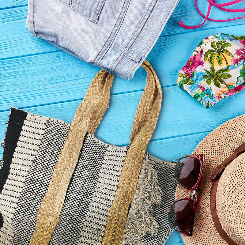 Borsa estiva da mare, spiaggia, in juta interamente realizzata a mano RODI