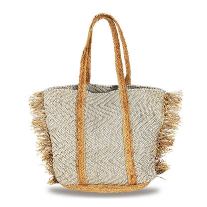 Borsa estiva da mare, spiaggia, in juta interamente realizzata a mano TENERIFE