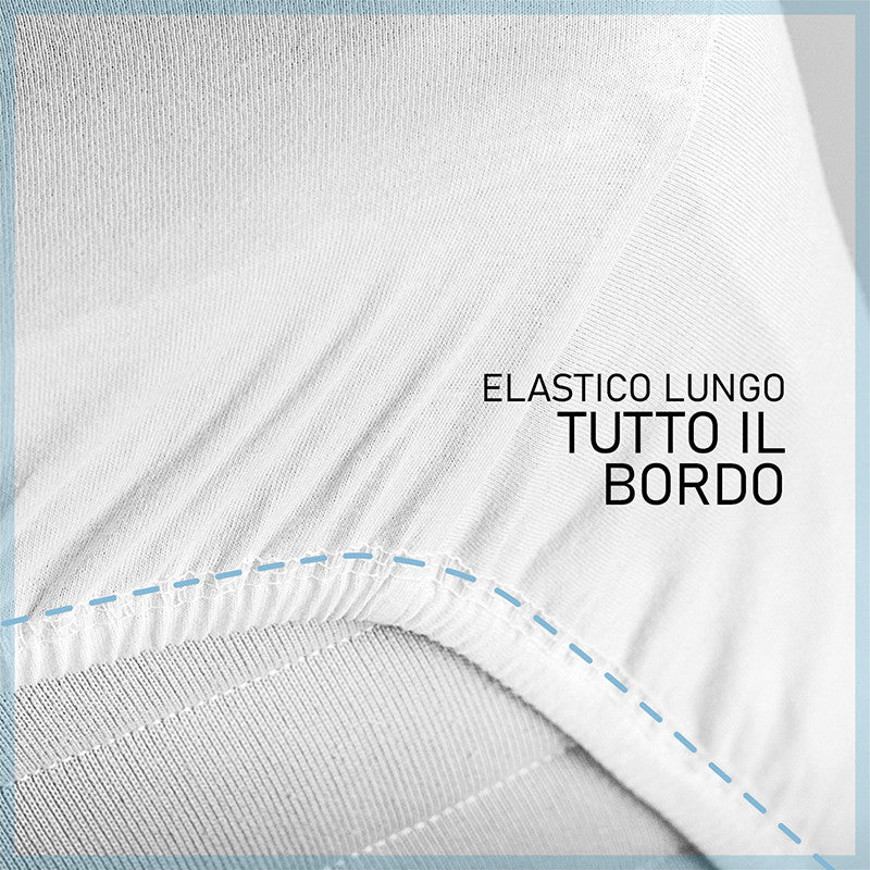 Coprimaterasso impermeabile in morbidissima spugna di microfibra, anallergico, antiacaro, traspirante, elasticizzato