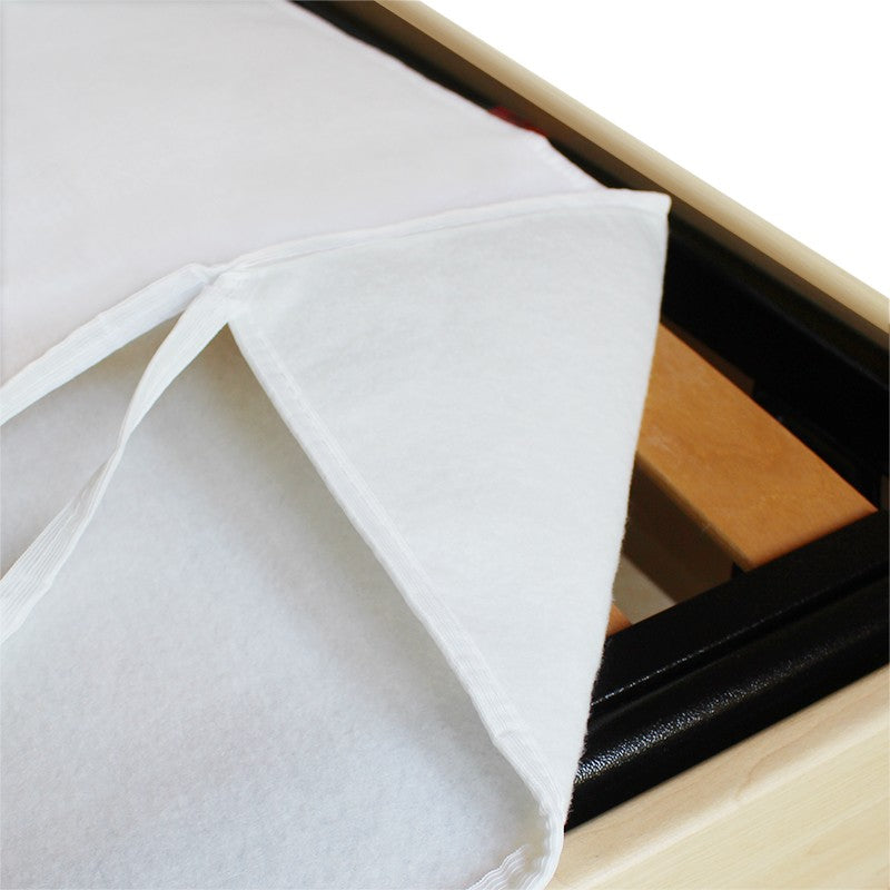 Coprirete in feltro, anallergico, traspirante, antiacaro, con laccetti per fissare gli angoli, prodotto in Italia