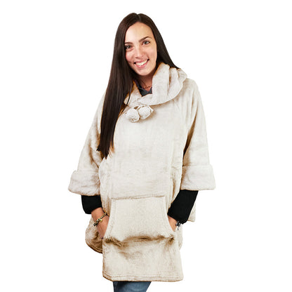 Coperta con maniche, felpa con cappuccio calda e morbida