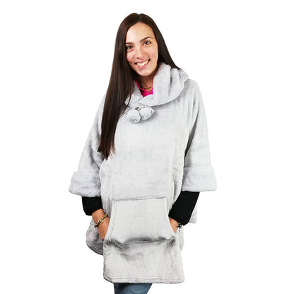 Coperta con maniche, felpa con cappuccio calda e morbida