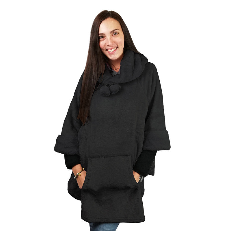 Coperta con maniche, felpa con cappuccio calda e morbida