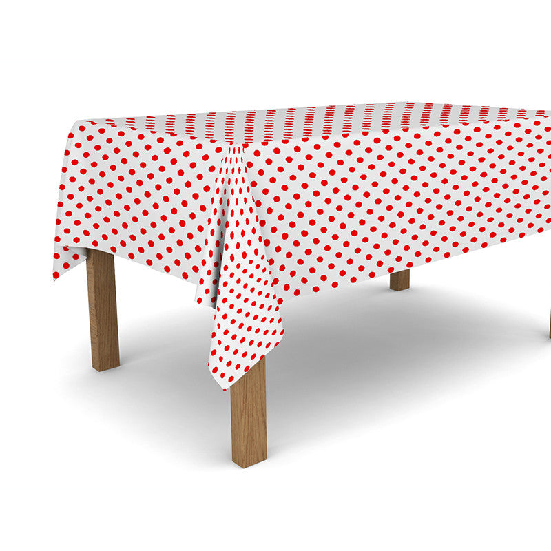 Tovaglia cerata antimacchia in PVC - Pois Rosso
