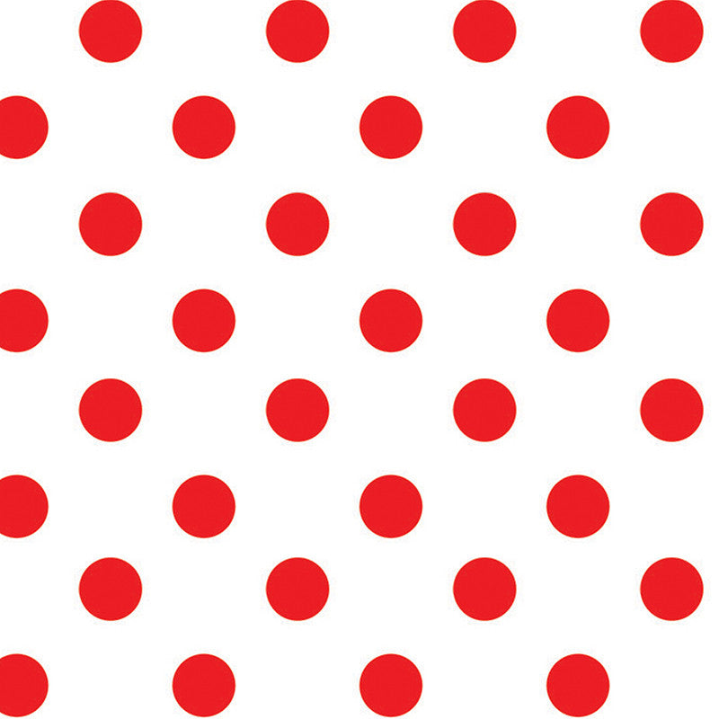 Tovaglia cerata antimacchia in PVC - Pois Rosso