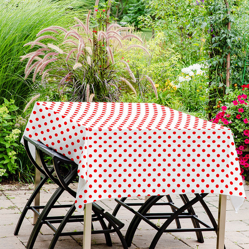 Tovaglia cerata antimacchia in PVC - Pois Rosso