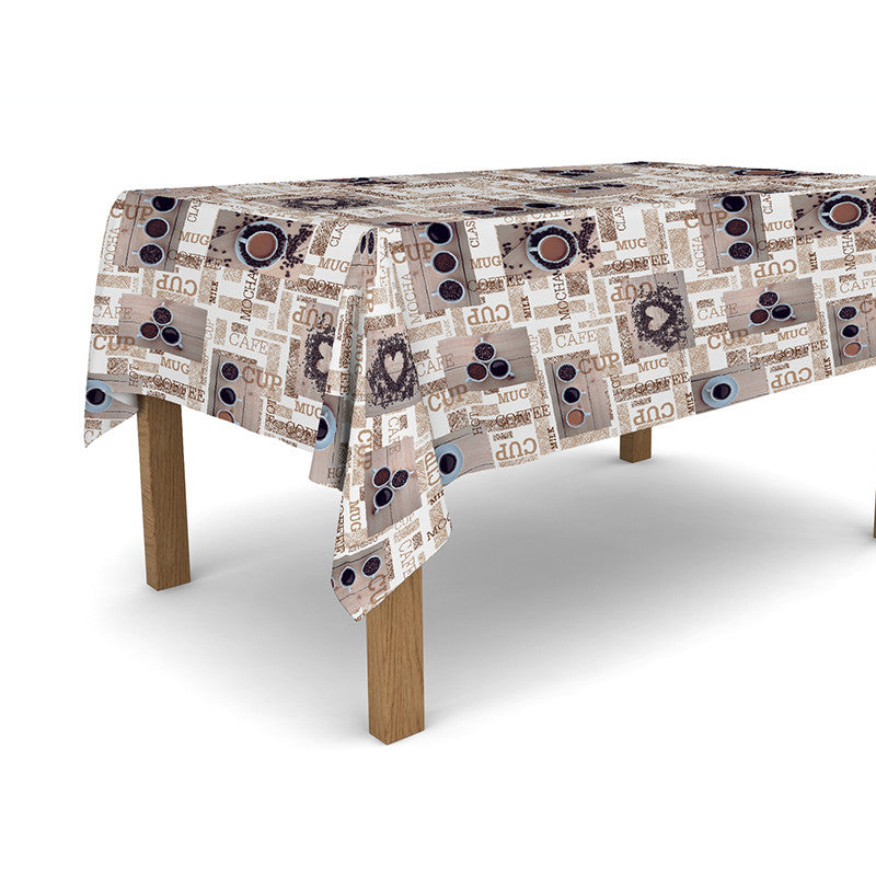 Tovaglia cerata antimacchia in PVC - Coffee