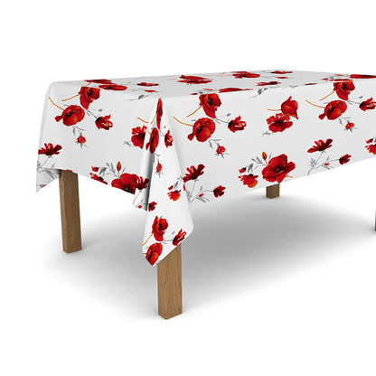 Tovaglia cerata antimacchia in PVC - Fiori Rossi