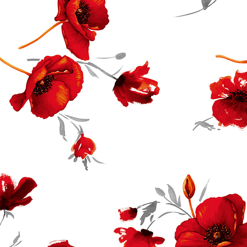 Tovaglia cerata antimacchia in PVC - Fiori Rossi