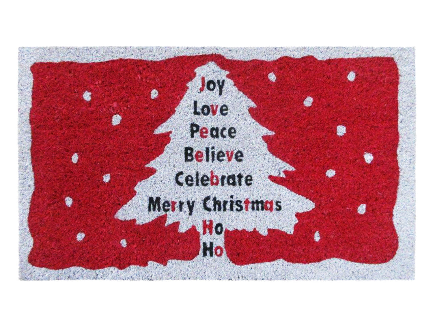 Zerbino in cocco 40x70 cm NATALE ALBERO BIANCO