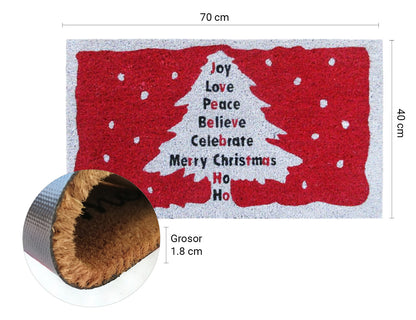 Zerbino in cocco 40x70 cm NATALE ALBERO BIANCO