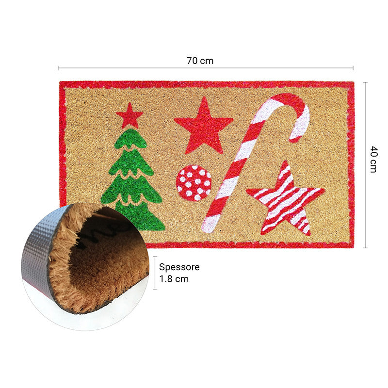 Zerbino in cocco 40x70 cm NATALE BASTONCINO