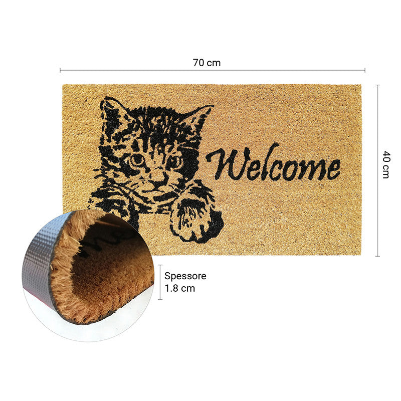 Zerbino in cocco 40x70 cm WELCOME GATTINO