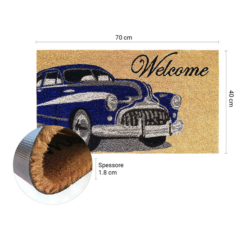 Zerbino in cocco 40x70 cm BLUE CAR