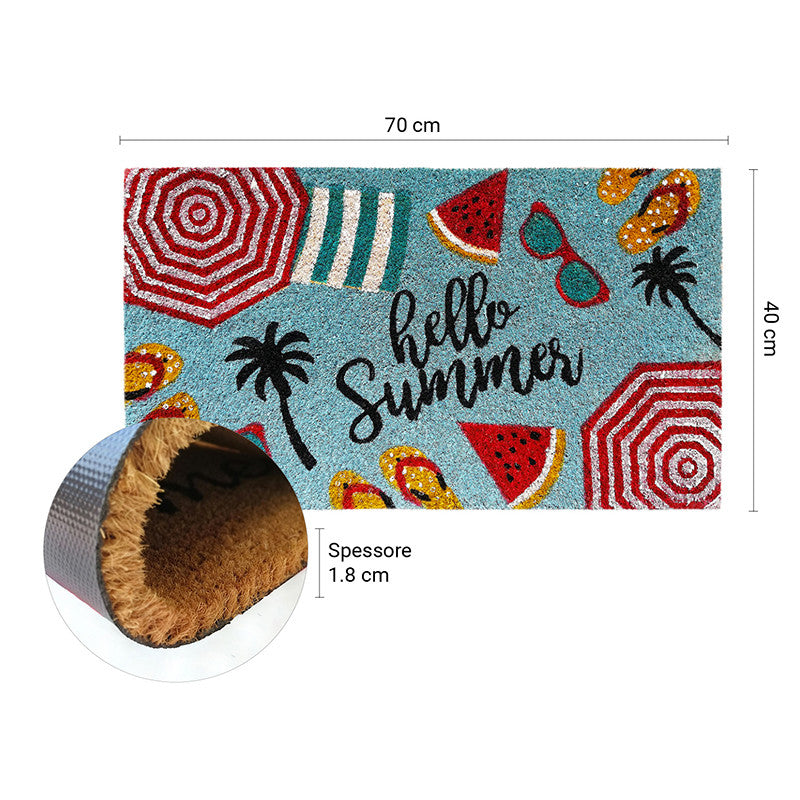 Zerbino in cocco 40x70 cm HELLO SUMMER SPIAGGIA AZZURRO