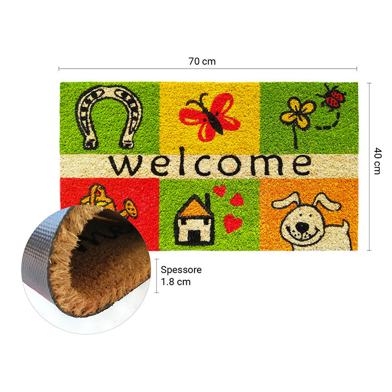 Zerbino in cocco 40x70 cm WELCOME SCACCHI