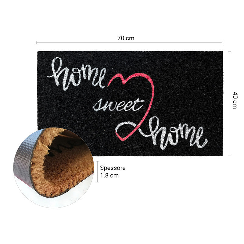 Zerbino in cocco 40x70 cm NERO HOME SWEET HOME