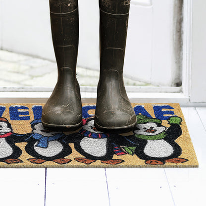 Zerbino in cocco 40x70 cm NATALE PINGUINI