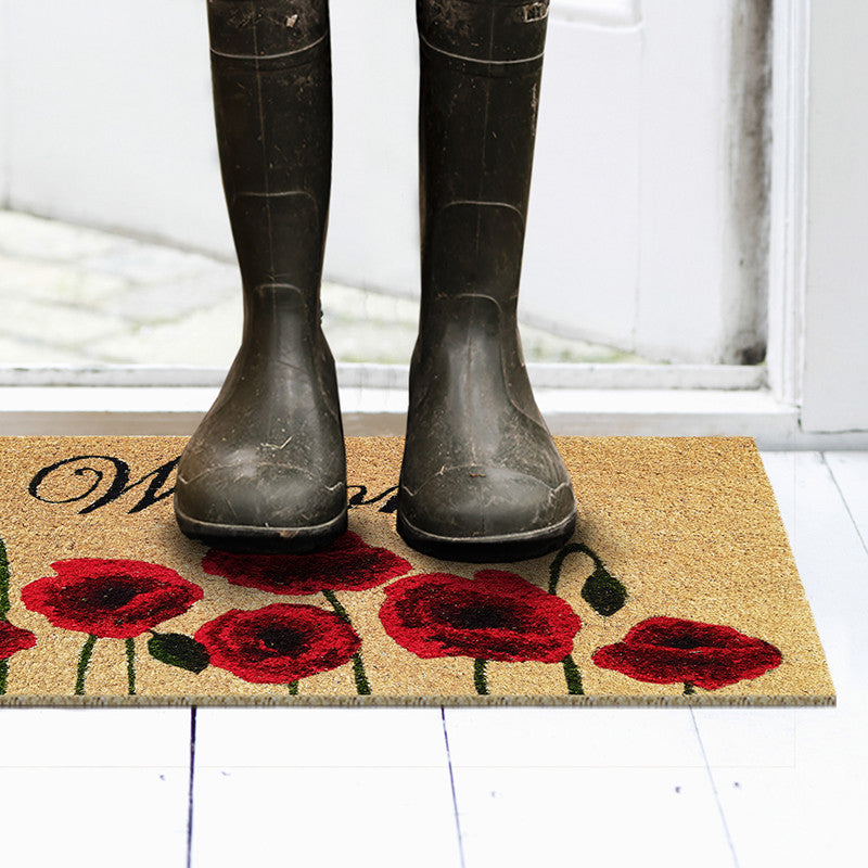 Zerbino in cocco 40x70 cm WELCOME FIORI ROSSI