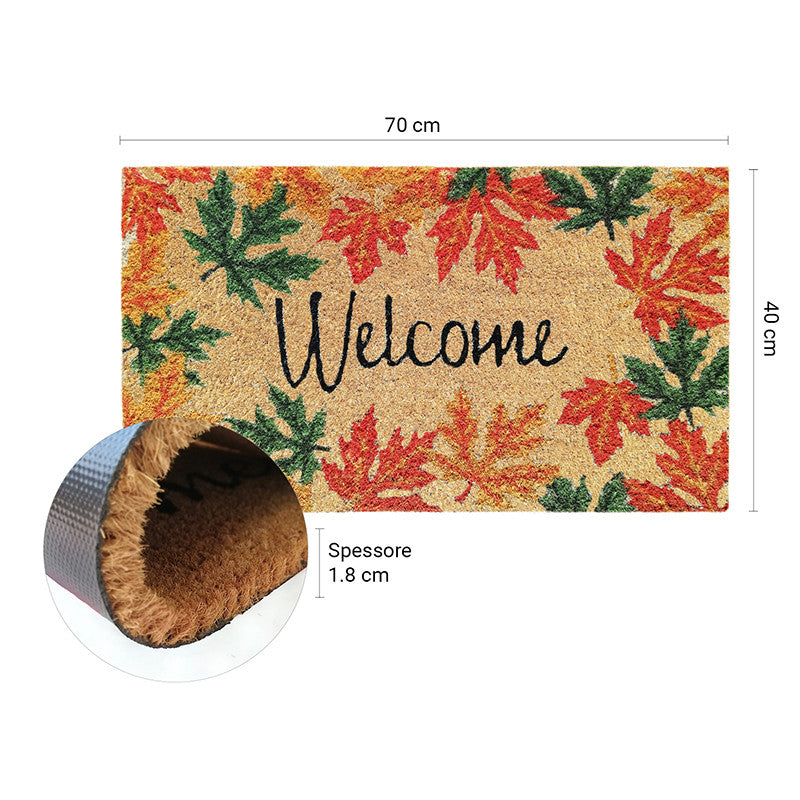 Zerbino in cocco 40x70 cm WELCOME FOGLIE
