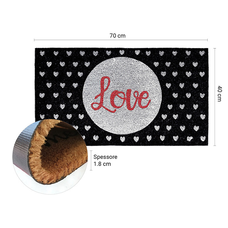 Zerbino in cocco 40x70 cm LOVE GLITTER