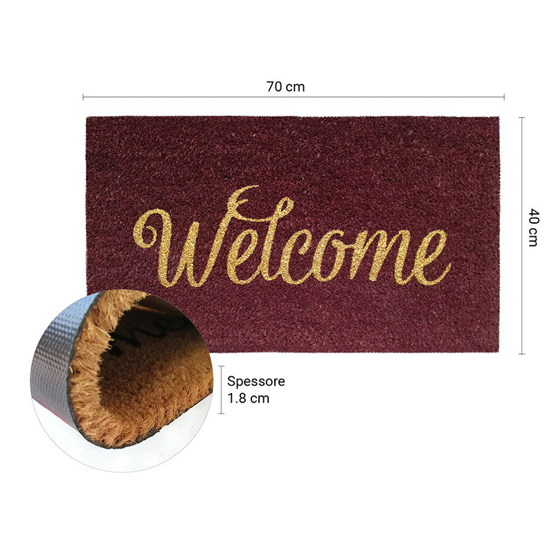 Zerbino in cocco 40x70 cm WELCOME BORDEAUX