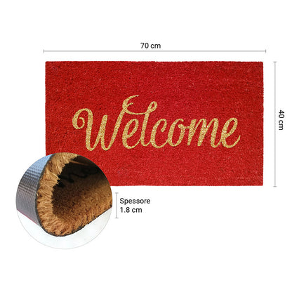 Zerbino in cocco 40x70 cm WELCOME ROSSO
