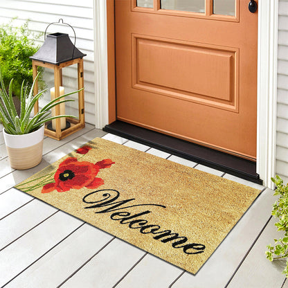 Zerbino in cocco 40x70 cm WELCOME PAPAVERO