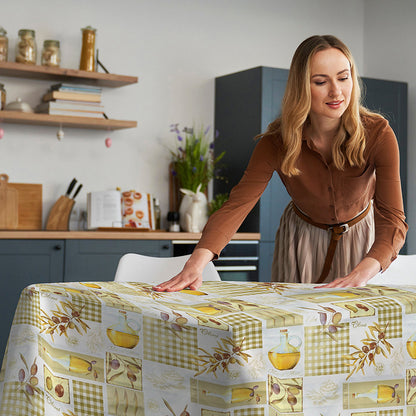 Tovaglia cerata antimacchia in PVC - Olive