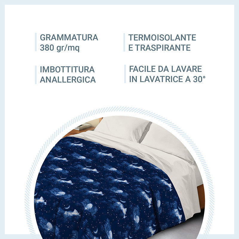 Trapunta invernale in ecopiuma da 380 gr/mq calda, anallergica e traspirante - JUSTINE